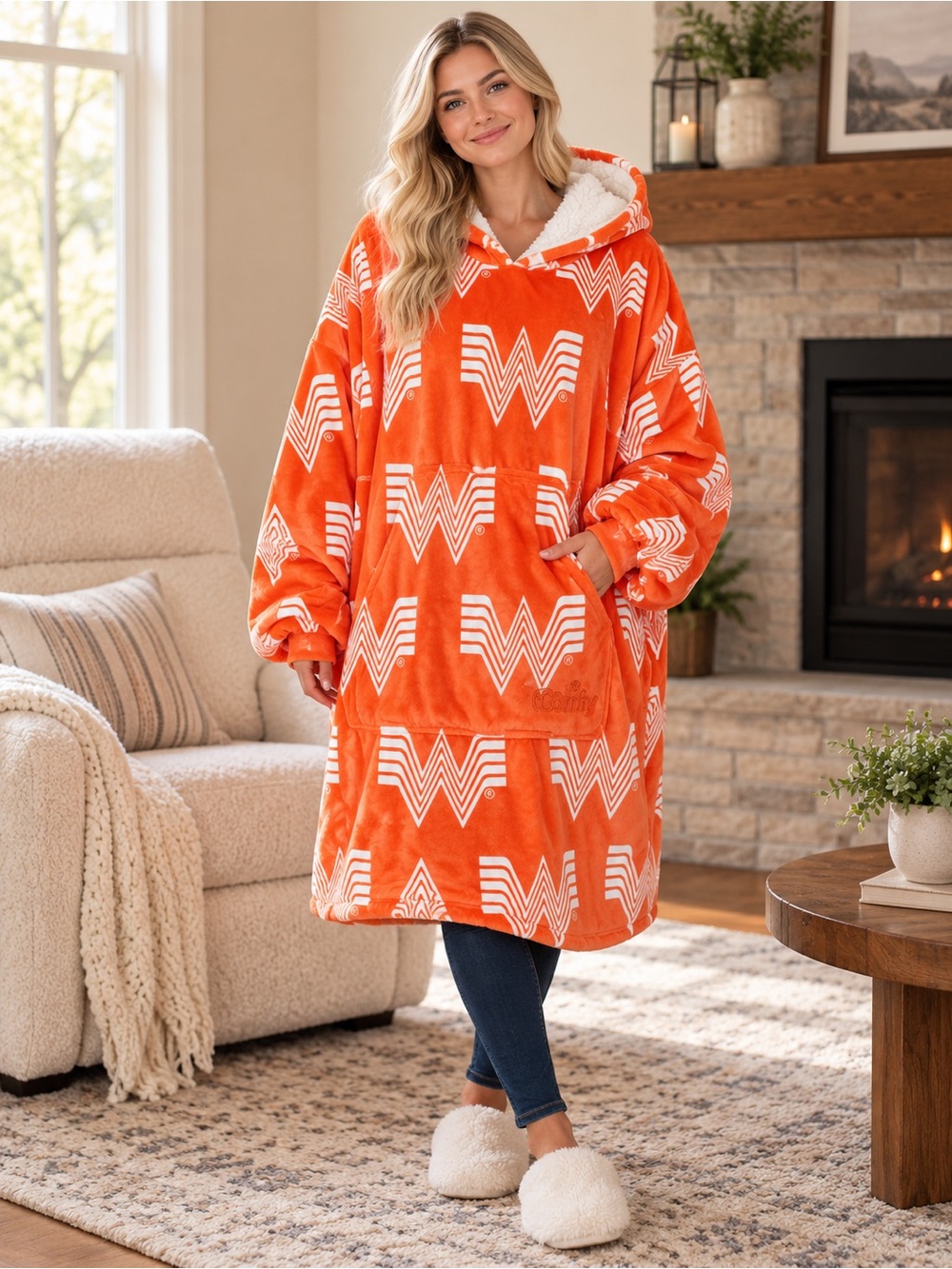 Whataburger x The Comfy Original Sherpa-Lined Wearable Blanket | One Size